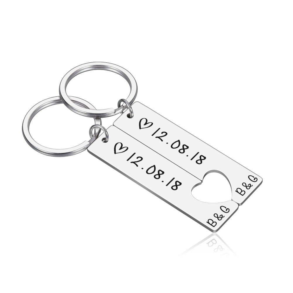 Customized Couples Keychain Boyfriend Girlfriend Keyring Husband Anniversary Valentine Day Gift Customized Couples Keychain Boyfriend Girlfriend Keyring Husband Anniversary Valentine Day Gift